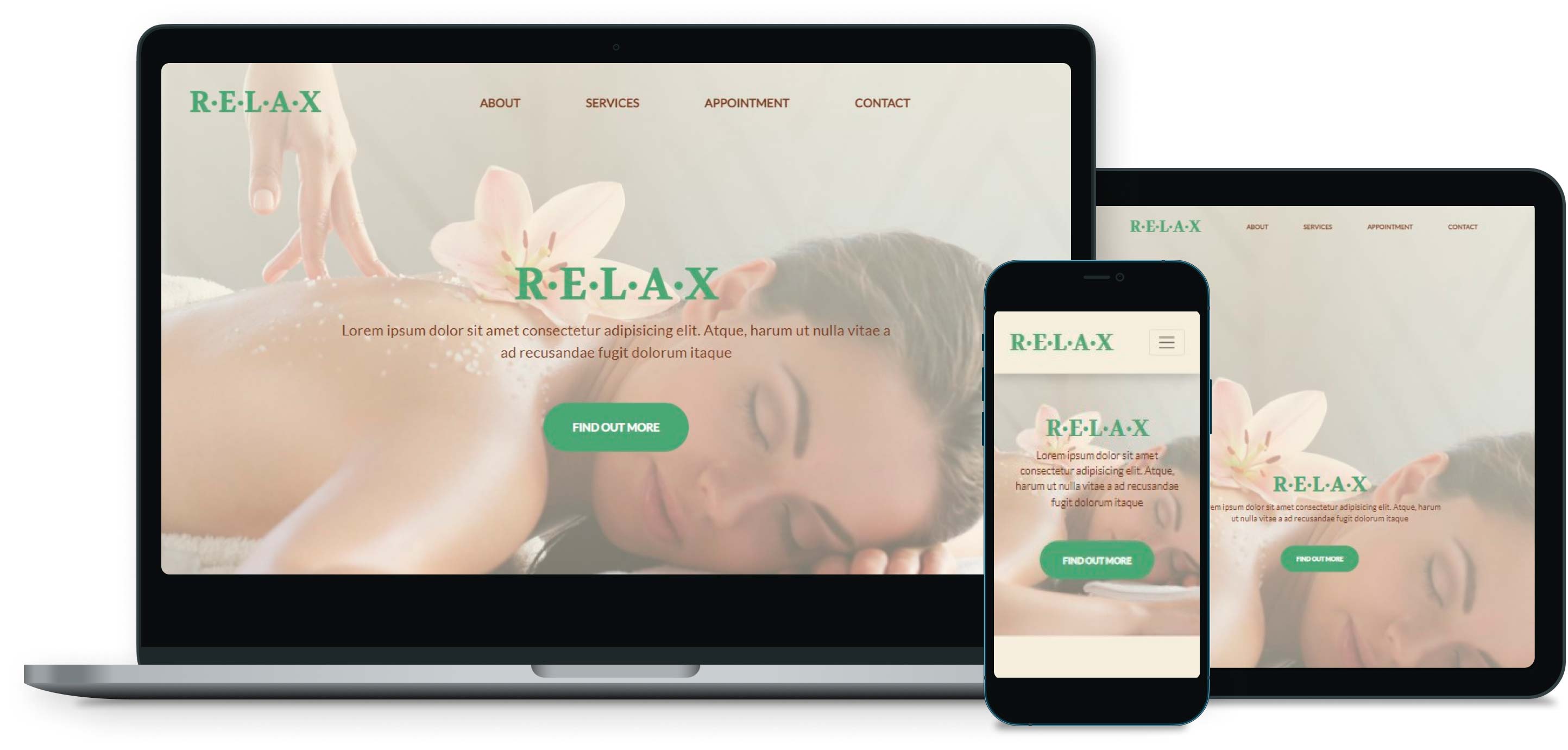 Relax and Wellnes website de centro de estética